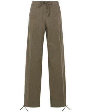 Aspesi Straight-Leg Drawstring Trousers - Green