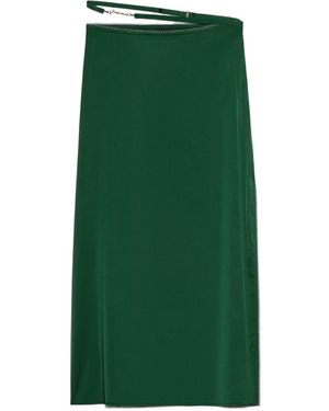 Jacquemus Logo Plaque Midi Skirt - Green