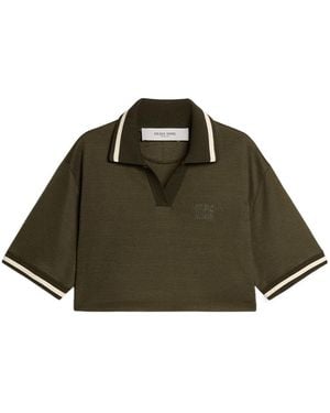 Golden Goose Vce Embroidered Cropped Top - Green