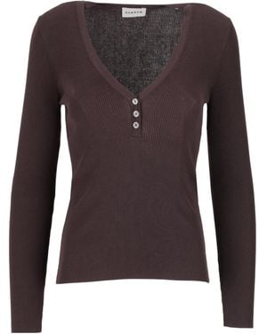 P.A.R.O.S.H. Cipria V-Neck T-Shirt - Brown