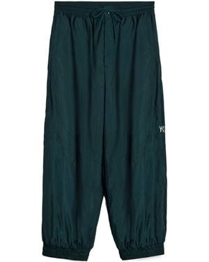 Y-3 Raw Edge 3 Stripes Nylon Shell Trousers - Green