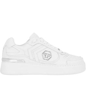 Philipp Plein Lace-Up Low-Top Casual Shoes - White