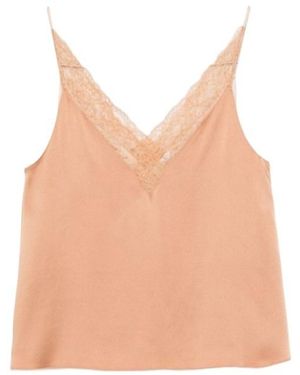 forte_forte Lace-Trim Camisole Top - Natural