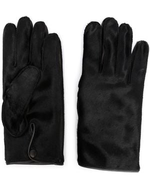 Maison Margiela Four-Stitch Leather Gloves - Black