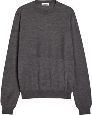 Jil Sander Paneled Wool Sweater - Gray