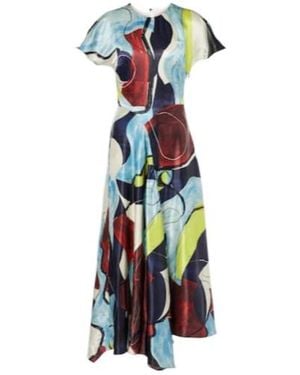 ROKSANDA Adriana Printed Satin Midi Dress - White