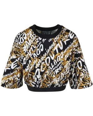 Versace Jeans Couture Couture Baroque Printed Cropped Top - Black