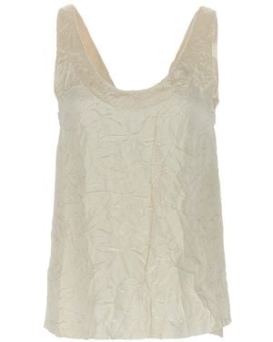 Lanvin Splitted Sleeveless Tank Top - Natural