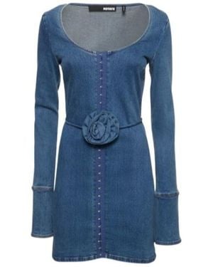 ROTATE BIRGER CHRISTENSEN Rose Stretch Denim Mini Dress - Blue