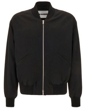 Jil Sander Zip-Up Bomber Jacket - Black