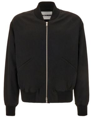 Jil Sander Zip-Up Bomber Jacket - Black