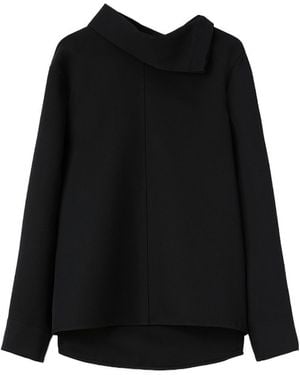 Jil Sander High-Neck Long-Sleeved Shirt - Black