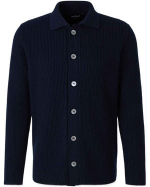 Gran Sasso Button-Up Ribbed Cardigan - Blue