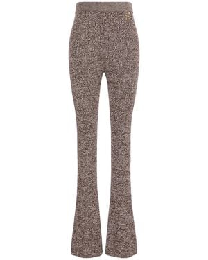 Sportmax Marled Flared Knitted Pants - Gray