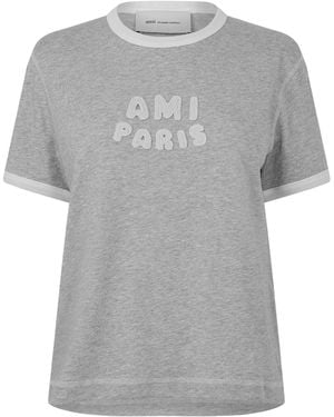 Ami Paris Ss T-Shirt - Gray