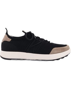 Kiton Logo Embossed Low-Top Sneakers - Black