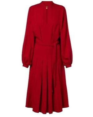 Loro Piana Haileen Silk And Wool Crêpe Cady Midi Dress - Red