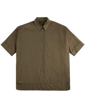 Fay Oversized 3/4 Sleeve Shirt - Green