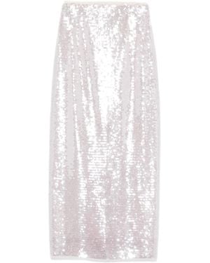 forte_forte Sequin-Embellished Pencil Skirt - White