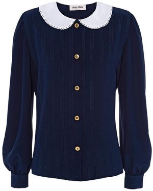 Miu Miu Crepe De Chine Blouse - Blue