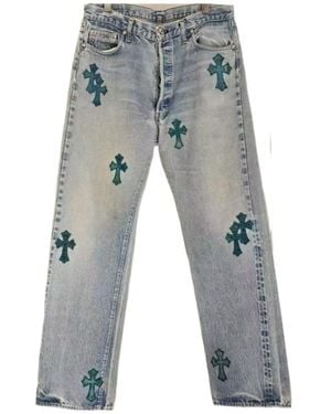 Chrome Hearts Cross Patch Jeans - Blue