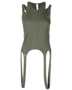 Dion Lee Cut-Out Detail Tank Top - Green