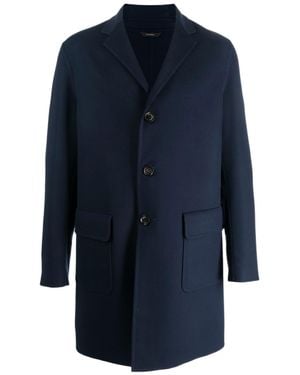 Colombo Notched-Collar Single-Breasted Coat - Blue
