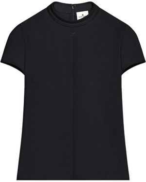 Courreges Courrèges Heritage Logo-Embroidered Top - Black