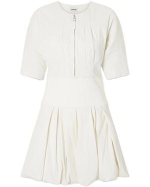Jonathan Simkhai Risel Pleated Poplin Mini Dress - White