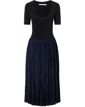 Maria McManus Ribbed Woven Midi Dress - Blue