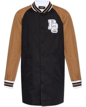 DSquared² Logo Patch Paneled Varsity Coat - Blue