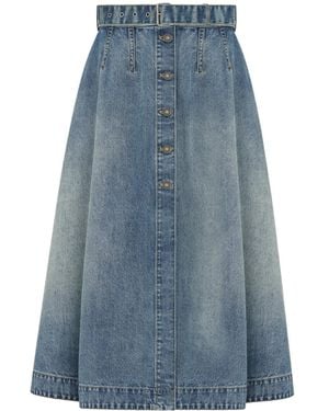 Dior Mid-Length Flared Skirt - Blue