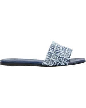 Givenchy 4G Motif Denim Sandlas - Blue