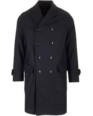 Original Vintage Style Double-Breasted Coat - Blue