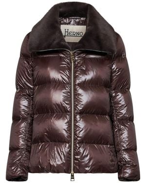 Herno Long-Sleeved Padded Jacket - Brown