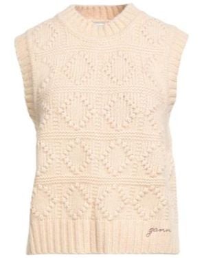 Ganni Sleeveless Sweaters - Natural