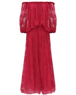 Zimmermann Luna Lace Billow Gown - Red