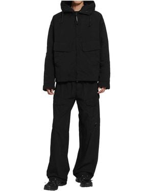 C.P. Company Goggle-Detail Hooded Jacket - Black