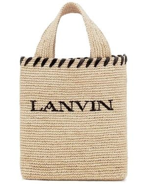 Lanvin Logo-Motif Raffia Tote Bag - Natural