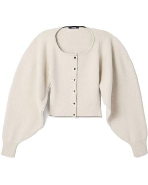 Jacquemus Tempo Flared-Sleeve Cardigan - Natural