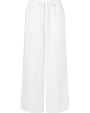 James Perse Linen Straight-Leg Pants - White