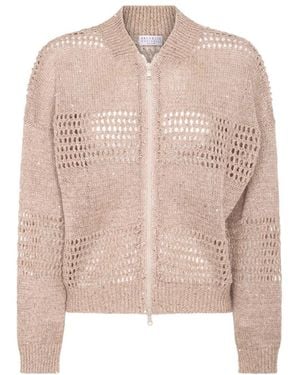 Brunello Cucinelli Zip-Fastening Knitted Cardigan - Pink