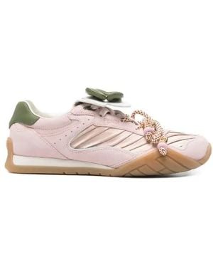 Fendi Wave Pulse Lace-Up Low-Top Sneakers - Pink