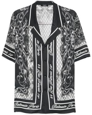 Balmain Baroque-Print Shirt - Black