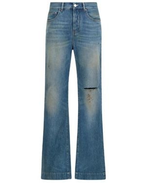 Amiri Slash Flared Distressed Jeans - Blue