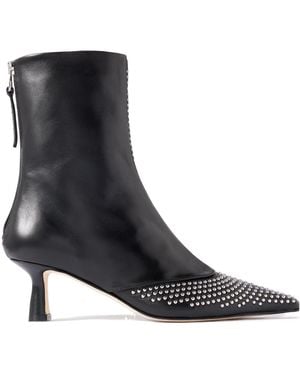 Aeyde Sila Studded Leather Ankle Boots - Black