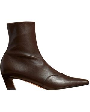 KHAITE Elastic Ankle Boots - Brown
