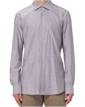 Mazzarelli Oxford Cotton Shirt - Purple