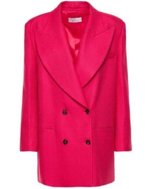 GIUSEPPE DI MORABITO Textured Wool Oversize Blazer - Pink