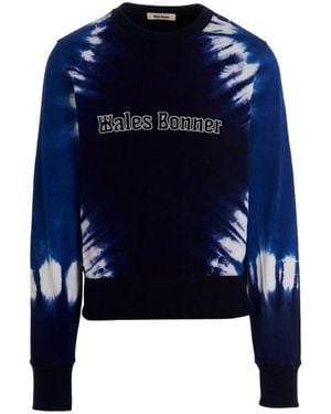 Wales Bonner Long-Sleeved Round-Neck Jumper - Blue
